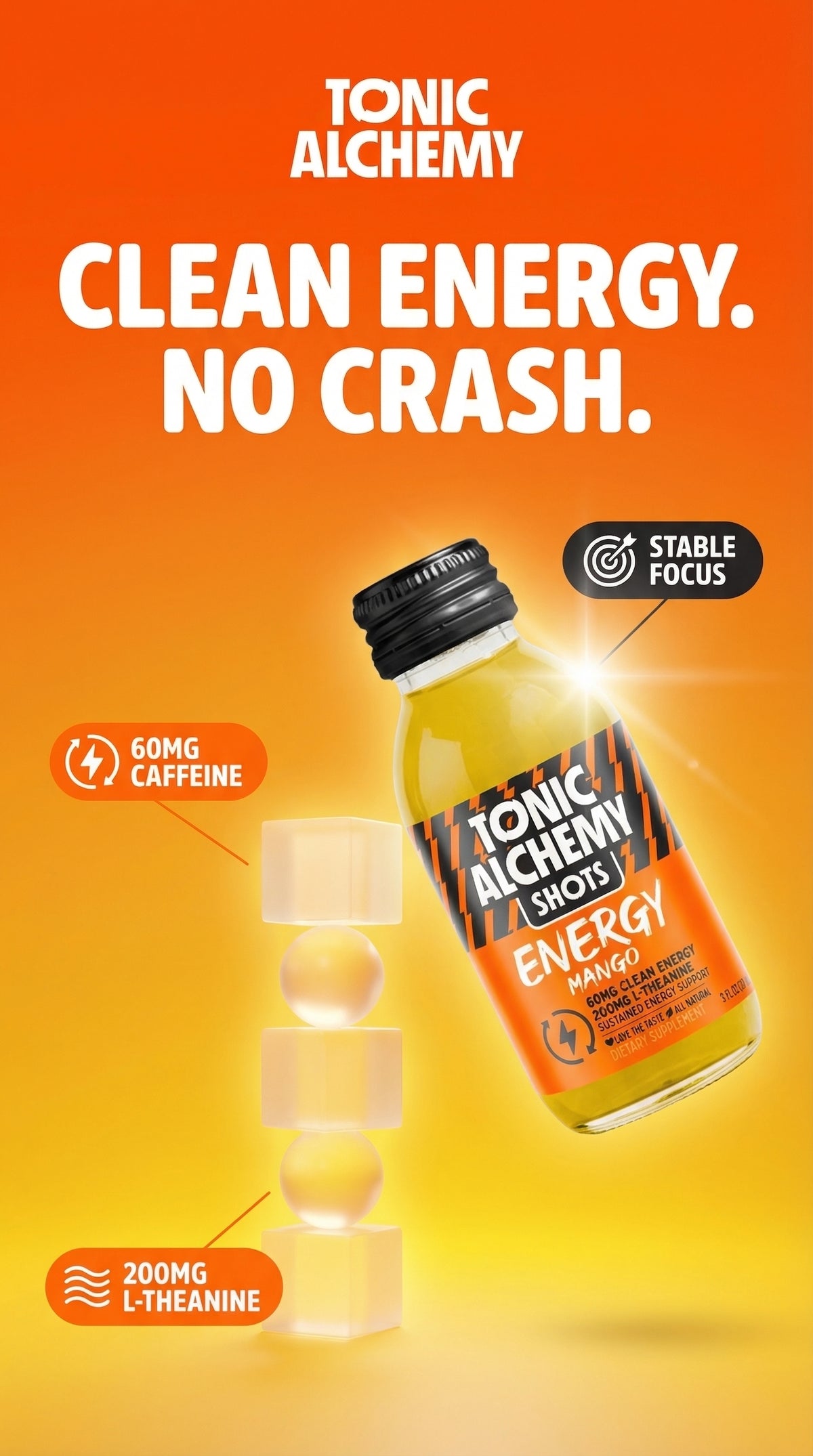 Tonic Alchemy ENERGY mango shot with 60mg natural caffeine