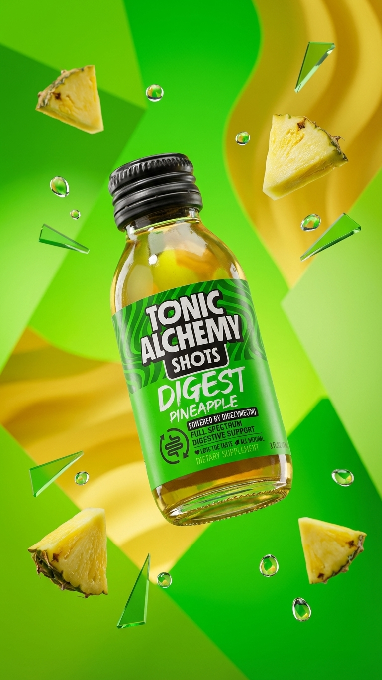 Tonic Alchemy DIGEST shot powered by DigeZyme gut health digestive enzyme support