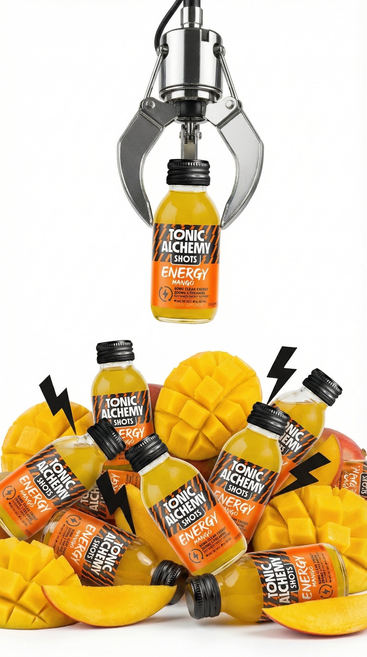 ENERGY mango functional shot, 90ml glass bottle
